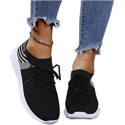 Sneakers Women Shoes Brown Pattern Canvas Shoe Casual Women Shoes Flat Lace-Up Women Platform Sneakers 